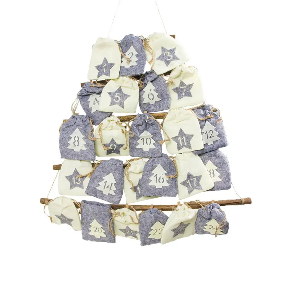 

Xmas Number Timing Christmas Countdown Calendar Hanging Bag Storage Bag Decor