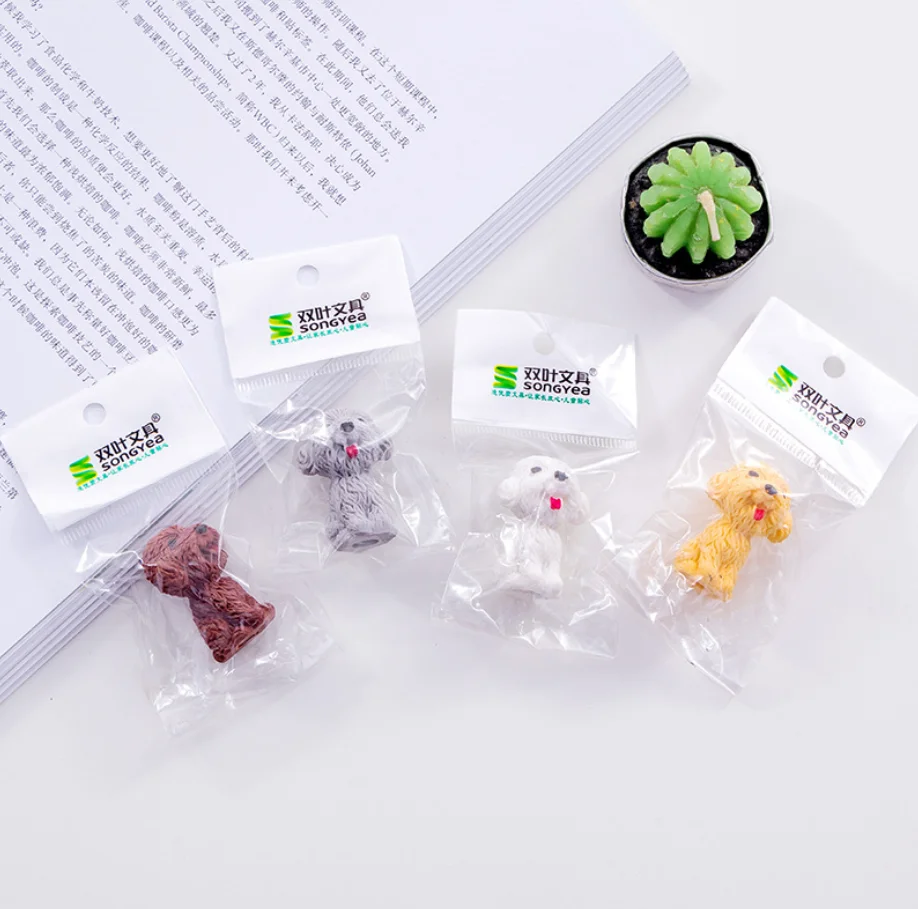 2 шт. маленький питомец собака милый резиновый ластик для карандаша канцелярские