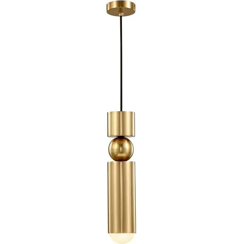 Подвесной светильник в скандинавском стиле, современный светильник для кухни, столовая, бар, магазин счетчиков, труба, подвесной светильник, светодиодный светильник для офиса, лофт, гостиной - Цвет корпуса: Single head brass