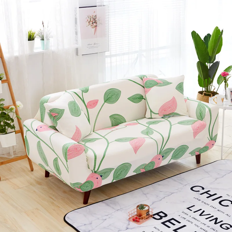 

Universal Elasticity Sectional Sofa Cover Polyester Printed Non-slip Seat Cover Modern Small Fresh Couches Cover for Living Room