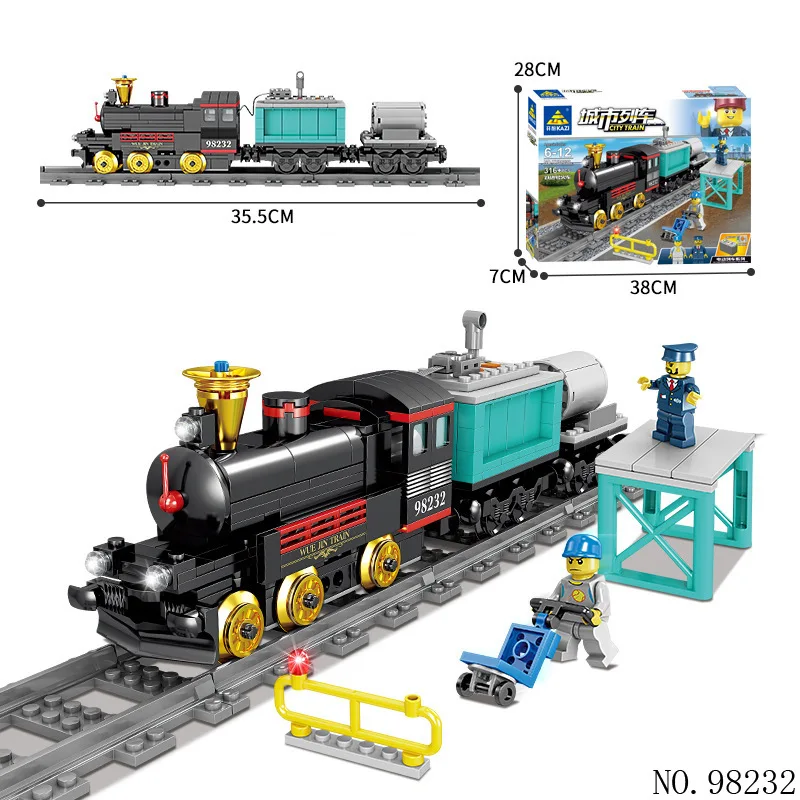 

KAZI Camera Track Electric Train Inserted Building Blocks Children'S Educational Assembled Boy Toy 98230-98235