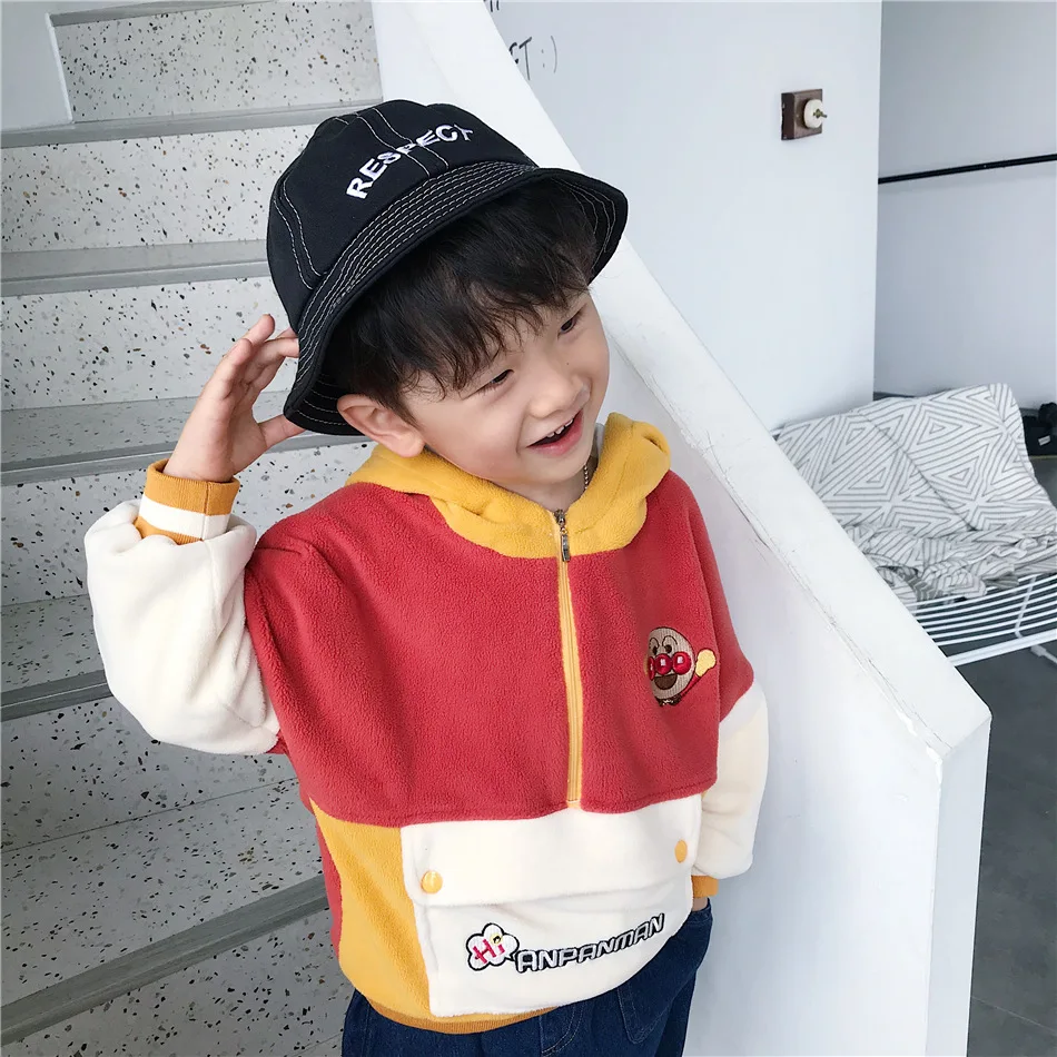 Tonytaobaby/новая осенне-зимняя одежда для мальчиков и девочек; детская одежда; бархатные толстовки на молнии для детей