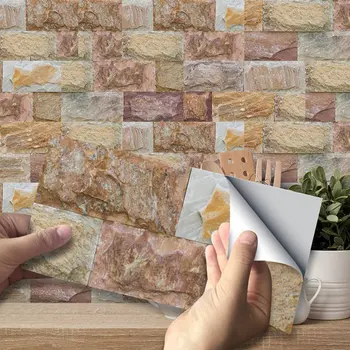

3D Imitation Wall Tiles Self Adhesive Tile Backsplash Wall Sticker PVC Vinyl Bathroom Kitchen Home Decor DIY