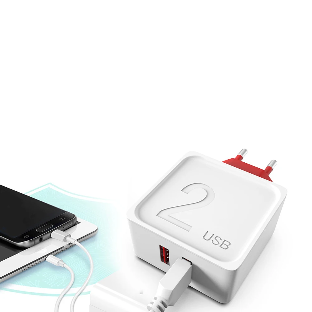 Универсальное зарядное устройство USB 2.4A с европейской вилкой для путешествий, настенный адаптер для мобильного телефона, быстрое зарядное устройство для путешествий, зарядное устройство для быстрой зарядки, зарядное устройство для мобильного телефона