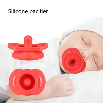 

Baby Silicone Pacifier Toddler Baby Nipple Food Grade Silicone Round Head Soother Orthodontic Infant Pacifier Clips Teether Gift