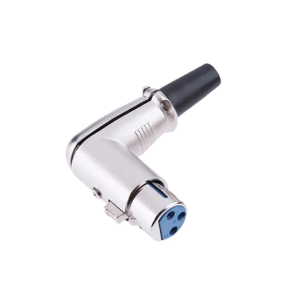 

3 Pin Connector Microphone Plug Audio Adapter Universal Right Angle L Shape Alloy Amplifier Solder Type Female Male Stereo Jack