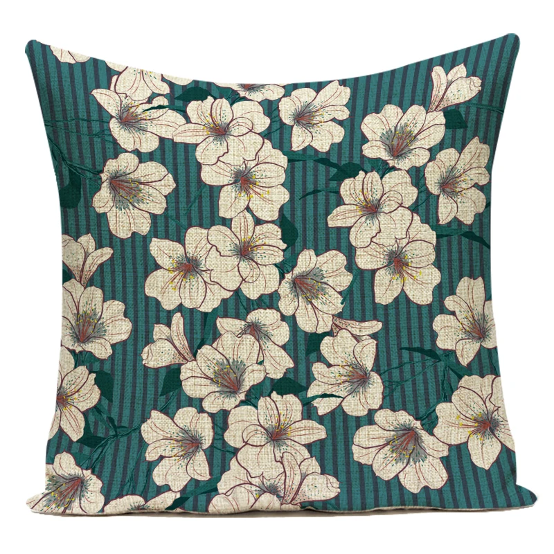 Dekorative Kissen Fall Polyester Blume Pflanze Tropische Pflanze Blätter Kissen Kissen Abdeckung Für Sofa Hause Kissenbezug – Detail 4