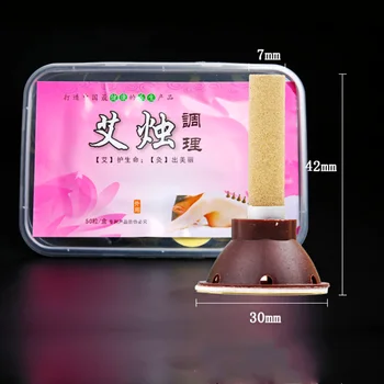 

50pcs Moxa Artemisia Tube Self-stick Chinese Moxibustion Stickers Therapy Heating Acupuntura Point Warm Meridian