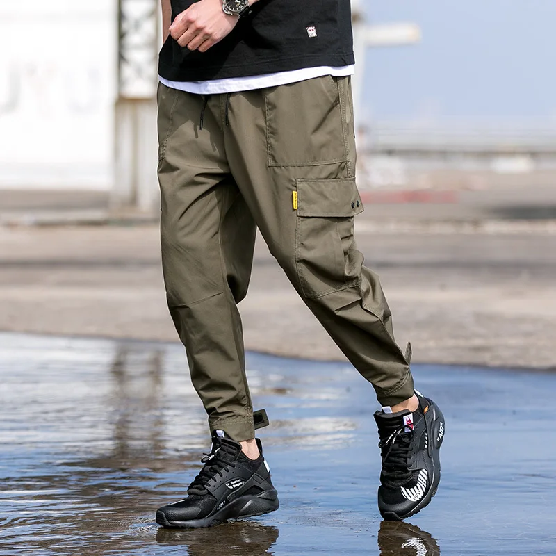 Liketkit Men's Winter Joggers Pants Male Casual Solid Pockets Harajuku Cargo Pants Mens Loose Streetwear Autumn Overalls