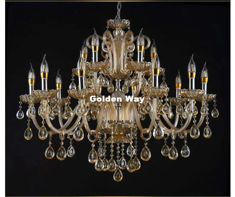 Description Picture 5 of itemChampagne Crystal Chandelier lustres de cristal Decoration Living Room Chandeliers Home Lights Modern Decora Chandelier Crystal