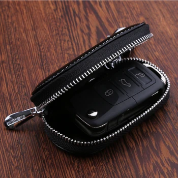 

Leather Car Key protective Fob Cover Fits For Ford Mondeo Explorer Edge Kuga Focus keychain Key Rings case wallet accessories