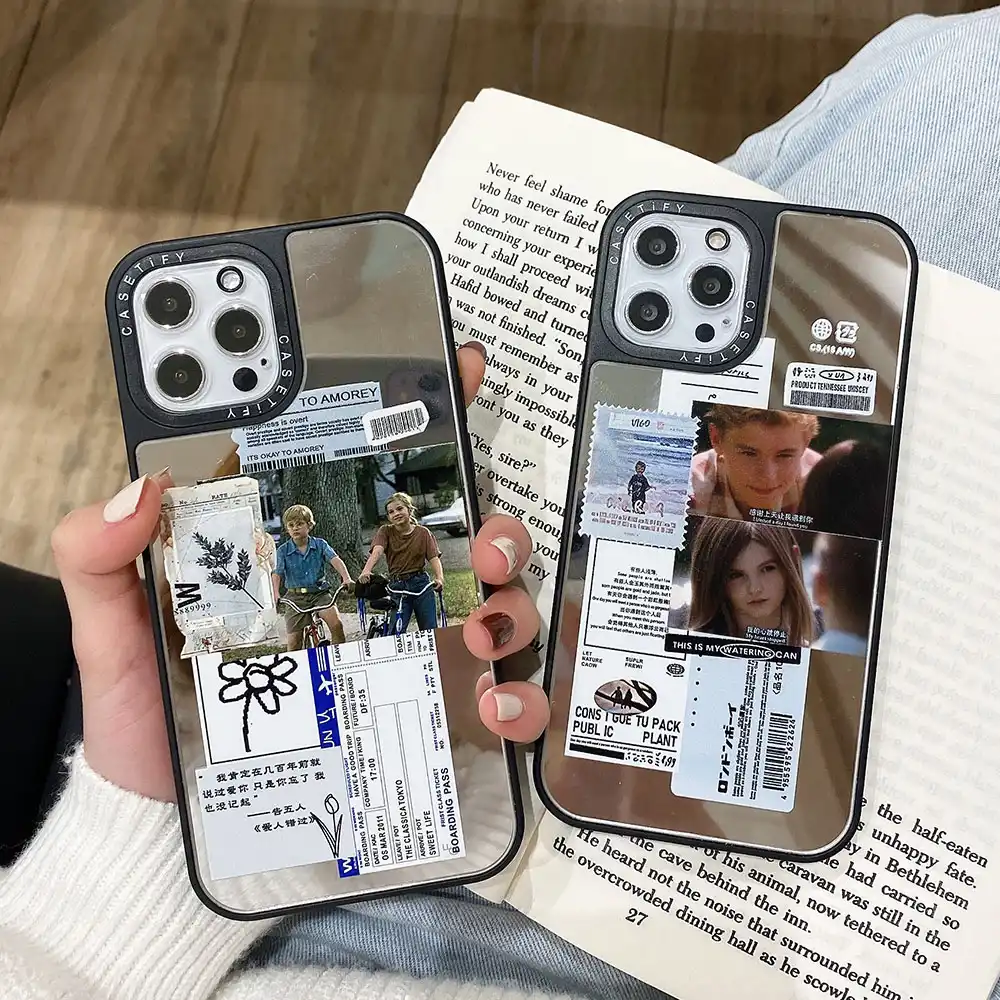 かわいい女の子イラストラベル電話ケースiphone 12ミニ11プロマックス7 8プラスx Xr Xs最大se ミラーバックカバー愛好家キャパ 電話用緩衝材 Aliexpress