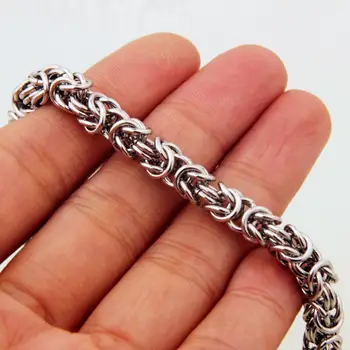

Fashion 6mm Byzantine Thin Chain Stainless Steel Silver Color Byzantine Link Mens Womens Necklace Or Bracelet Christmas Gift