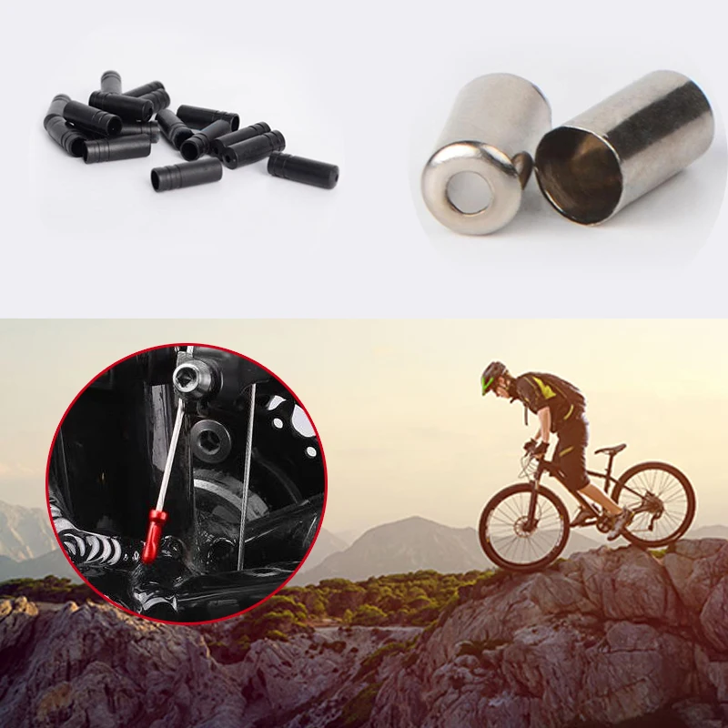

100pcs Bike Road Bicycle Brake Gear Shift Derailleur Cable Tips Wire End Cap