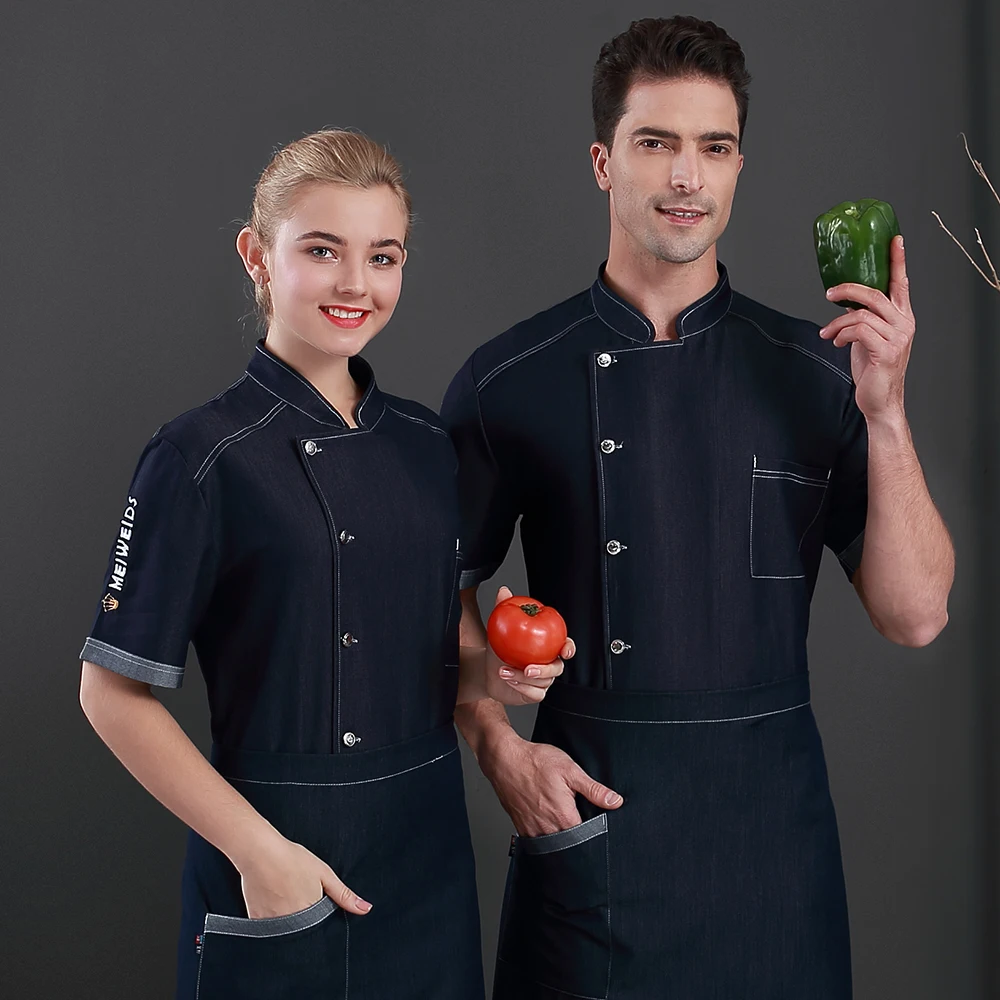 Высокое качество шеф-повара Униформа торт магазин рабочая одежда официанта Ресторан дышащая шеф-повара одежда для повара в отельной кухне Куртки Рабочая одежда