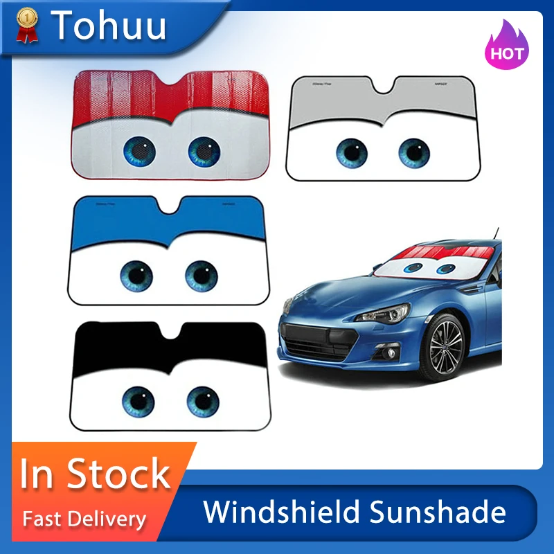 

Cartoon Window Foils 5 Colors Eye Pixar Heated Windshield Sunshade 130x70cm Car Front Window Visor Car Solar Protect