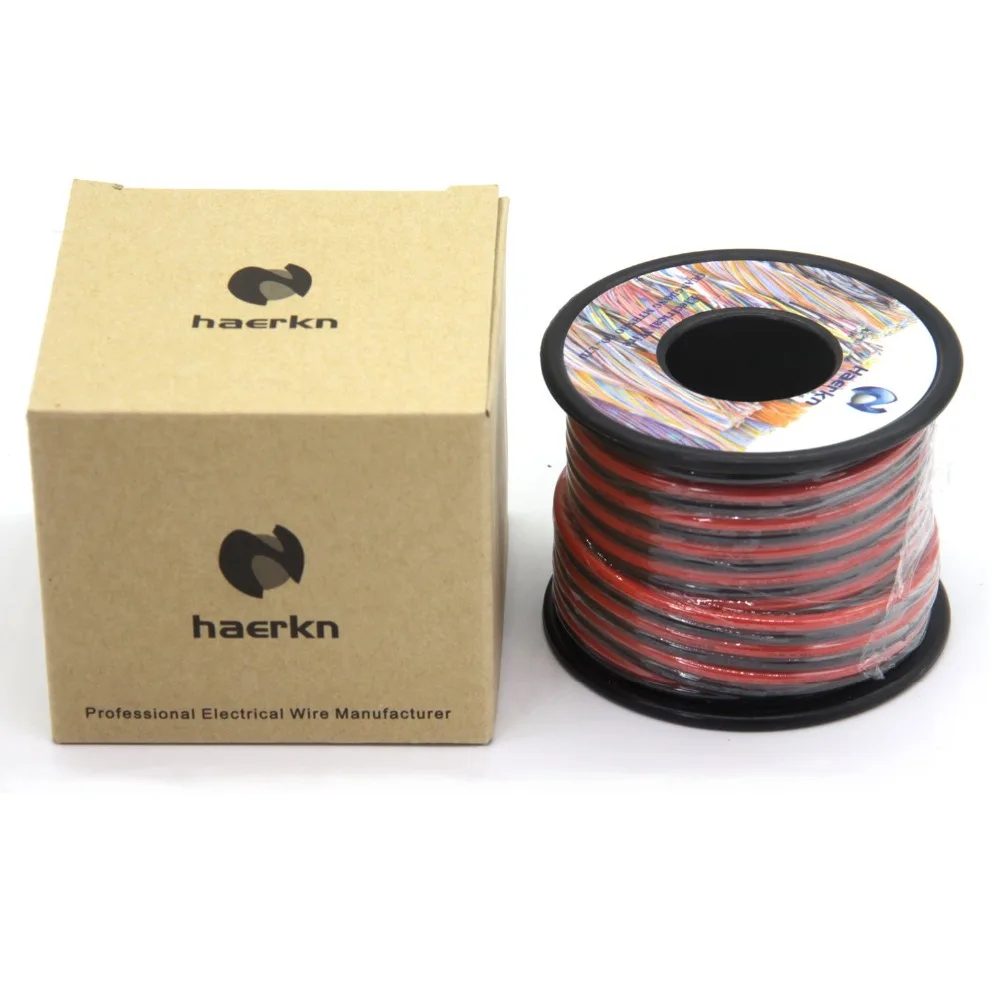 16 awg Электрический провод с силиконовой оплеткой 2 проводника параллельная проводная линия 18 м [черный 9 м красный 9 м] Подключение кислорода луженая медь