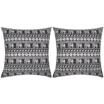 

Vidaxl sofa cushion 2 PCs Canvas elephant print black 45x45 cm