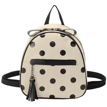 

Polka Dot Tassel Backpack Corduroy Casual Shoulder Schoolbag Teenagers Knapsack Fashion Women Travel Shopping Rucksacks