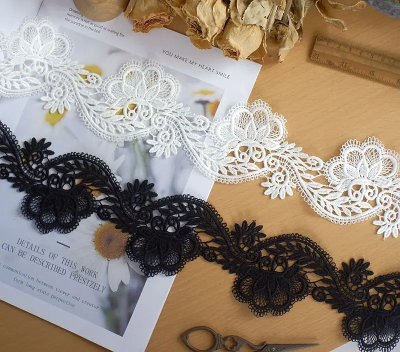 

High quality wavy water soluble lace embroidery lace accessories DIY handmade materials wedding headdress decoration