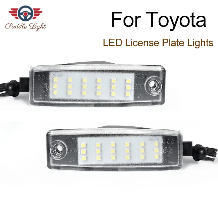 

2Pcs LED Number License Plate Light For Toyota Highlander Kluger Land Cruiser RAV4 Harrier Hiace Vanguard Car styling No Error