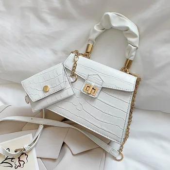 

Stone Pattern PU Leather Crossbody Bags For Women 2020 Elegant Chain Shoulder Bags Quality Fashion Female Handbags And Purse New