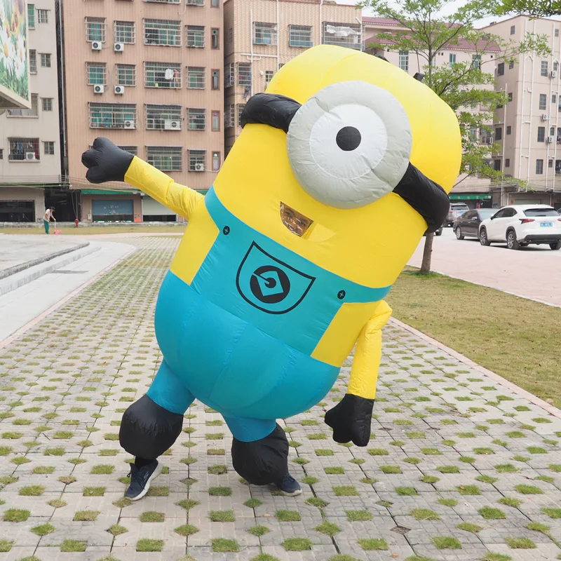 Inflatable Minion Costumes for Adults Purim Halloween Cosplay Party Despicable Me Mascot Air blow Up Outfits Fancy Dress (1)