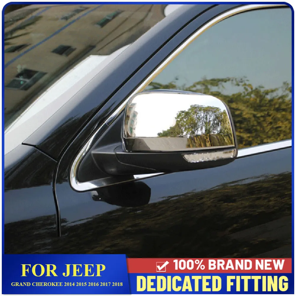 

Fit For Jeep Grand Cherokee 2014 2015 2016 2017 2018 Car Door Side Rearview Mirror Cover Frame Exteriror Molding Garnish