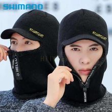 Shimano – chapeau de pêche pour hommes, respirant, plein air, fermeture éclair, garde au chaud, hiver, Protection du visage et des oreilles, nouvelle collection 