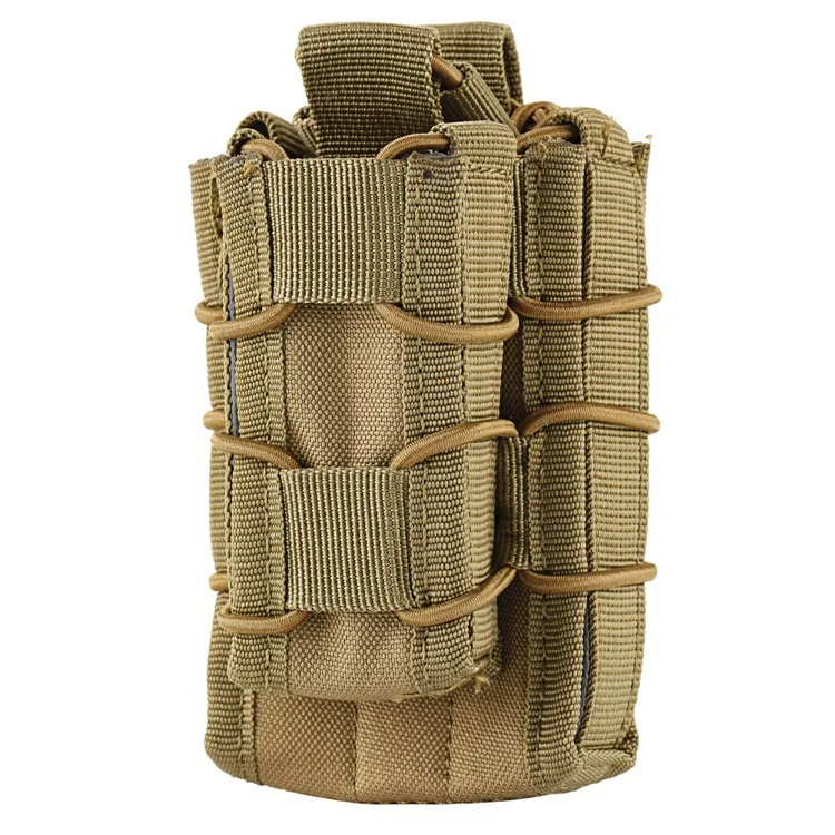 TTGTACTICAL двойной тактический Molle подсумок для журналов с открытым верхом, один винтовочный пистолет, подсумок, патронный зажим, держатель, Охотничья сумка - Цвет: Tan