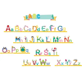 

1pc Wall Sticker Creative Chic Portable Early Education Sticker English Alphabet Recognizing Sticker for School Kindergarten