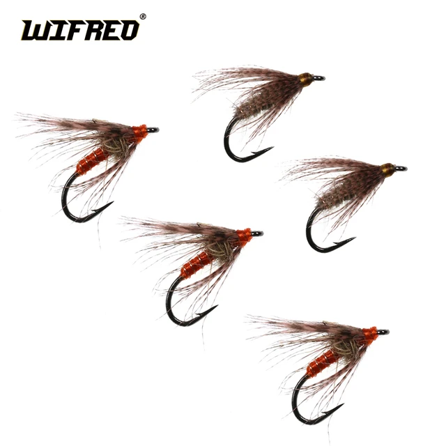 WIFREO 8pcs #14 Hare's Ear Soft Hackle Fly Hare's-Ear Nymph Wet