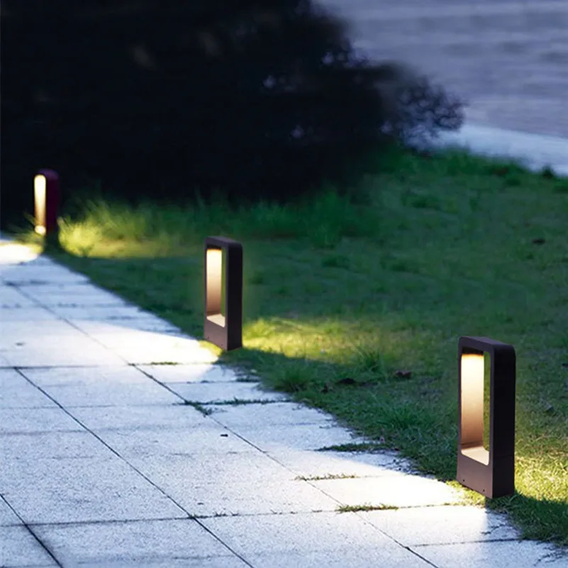 IP68 Waterproof 15W LED Garden Lawn Lamp Modern Aluminum Pillar Light Outdoor Courtyard villa landscape lawn bollards light