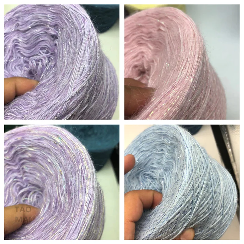 250g 소모사 캐시미어와 실크 모헤어 원사 DIY 스웨터 코트 슈퍼 소프트 스카프 목도리 뜨개질 크로 셰 뜨개질 원사 양모 혼합 원사