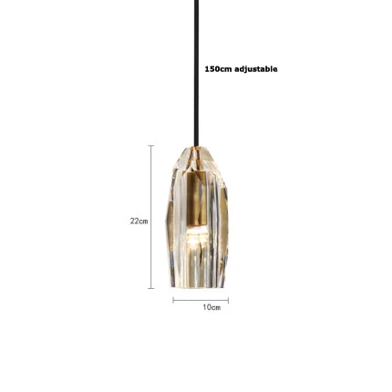 pendant light Искусство декольте постмодерн медная хрустальная люстра освещение блеск подвесной светильник Lampen для столовой фойе - Цвет абажура: pendant light