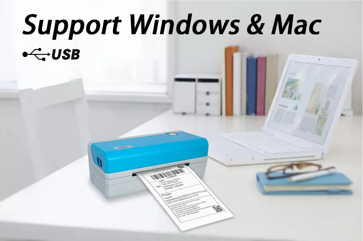 Веха термопринтер этикетка штрих-код стикер destop с держателем USB windows mac PC 4 дюйма 108 мм принтер этикеток
