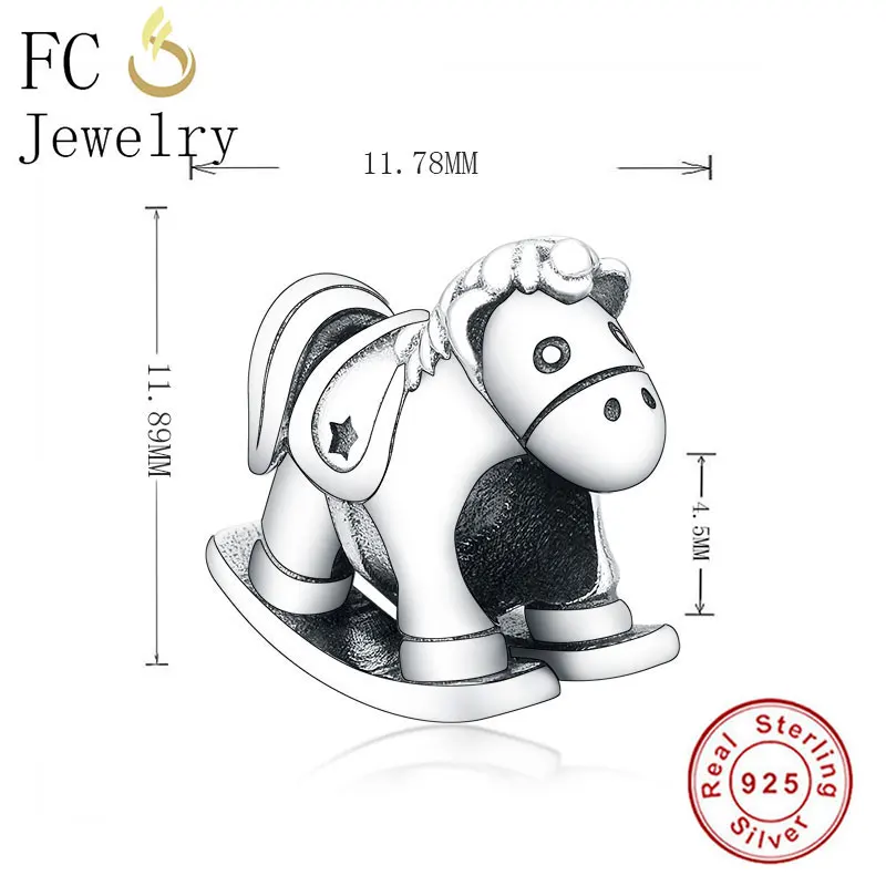 FC ювелирное изделие, браслет Pandora,, 925, серебро, карусель, Бруно, единорог, бусина, для изготовления рождественских моментов, Berloque, новинка