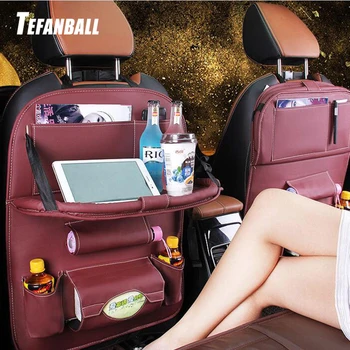 

1PC PU Leather Car Seat Back Storage Hang Bag Multi-functional Ipad Mini Holder Universal Back Seat Organizer for Kids Storage