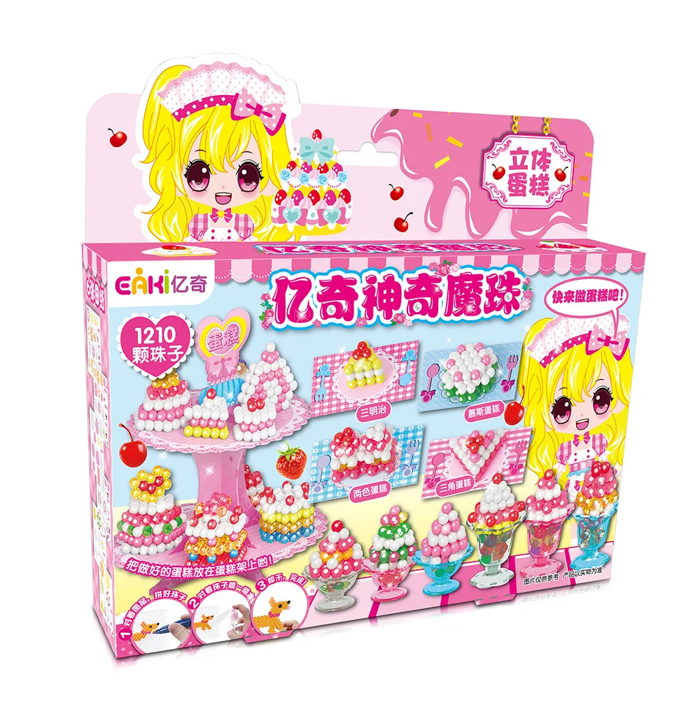 EAKI Magic Kids Bean Puzzle Игрушка водорастворимый ручной работы липкие бусины модель игрушки мультфильм Diy искусство ремесла детские подарки
