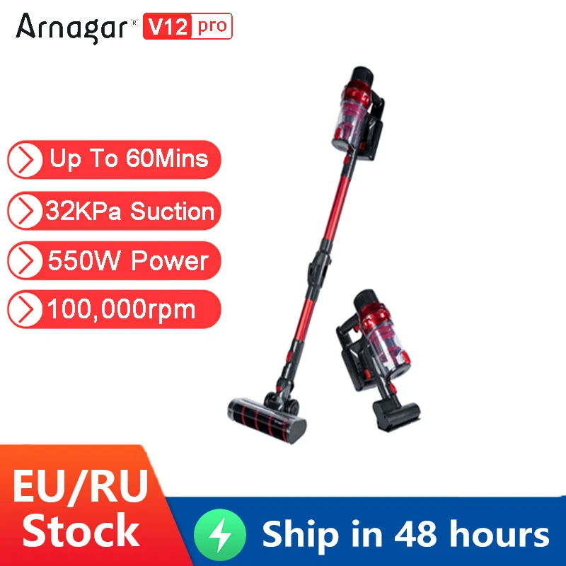 New Arnagar V12 Pro Handheld Wireless Vacuum Cleaner 550W 32000Pa Strong Suction Powerful Cyclone Filter Dust Collector For Home