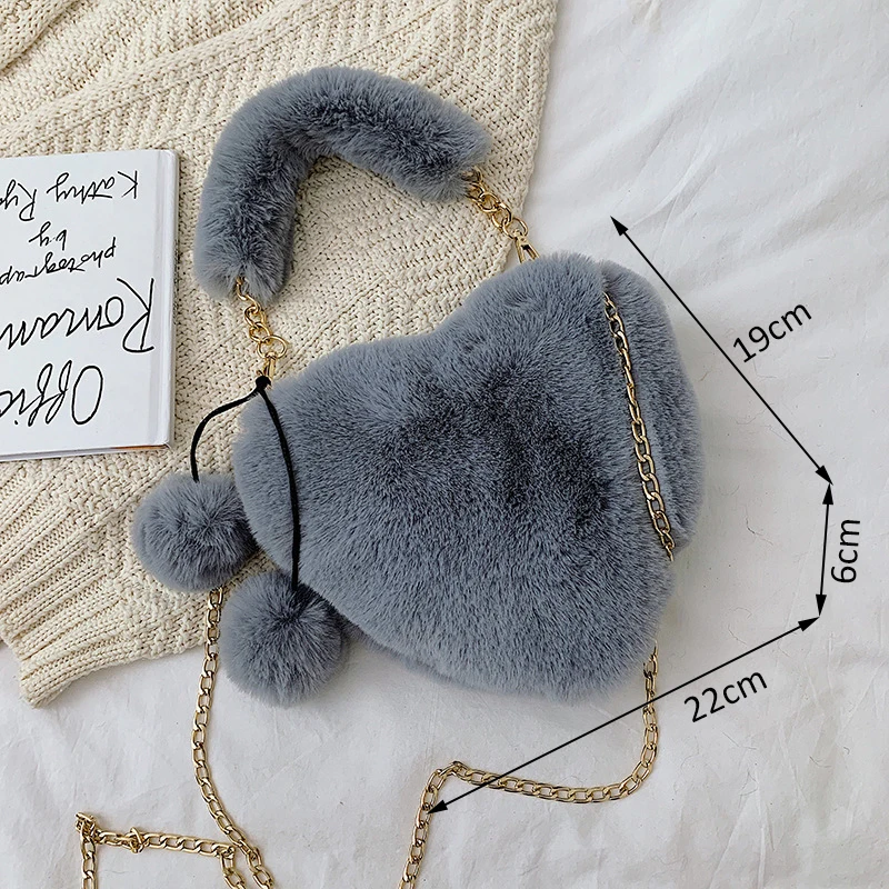 Женская плюшевая сумка на плечо модная мягкая Сумка тоут женская зимняя цепочке