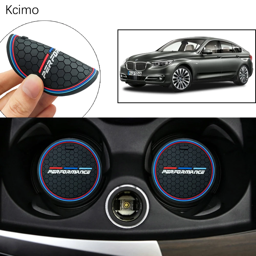 2Pcs Anti-Slip Cup Mat For BMW F10 F30 F15 E60 E83 F01 G11 F25 G01 E91 G02 F15 G05 E70 F16 G06 M Car Coasters Cup Holder Mats