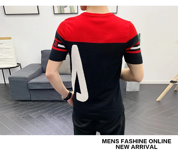 Высококачественная уличная футболка с круглым рукавом Camisetas Hombre, летнее платье с короткими рукавами, мужская Трикотажная футболка, жаккардовая ткань