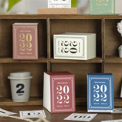 Mini calendrier Vintage série 2022, fournitures scolaires et de bureau, planificateur d'agenda quotidien, décorations DIY pour compte à main, cadeau de noël 