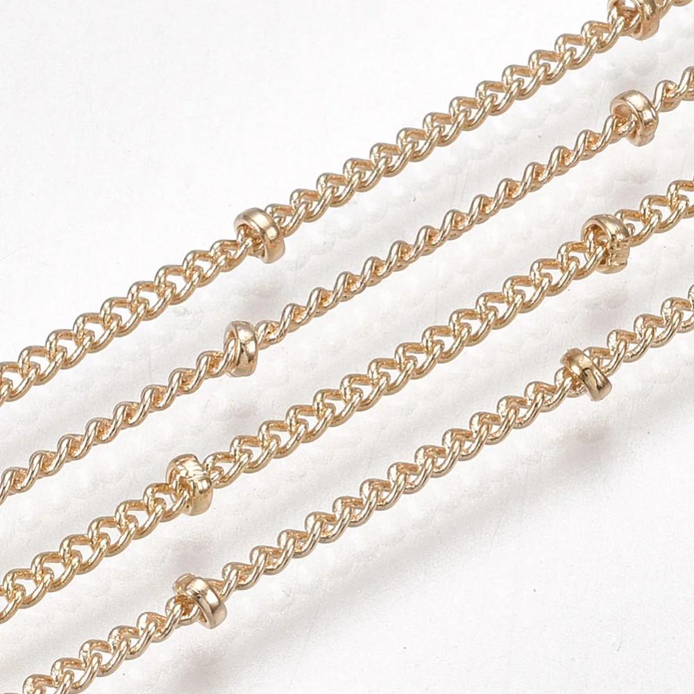 about 15m/Roll Brass Curb Chains Soldered Satellite Chains 2x1.5x0.4mm for jewelry making DIY Bracelet Necklace Accessories