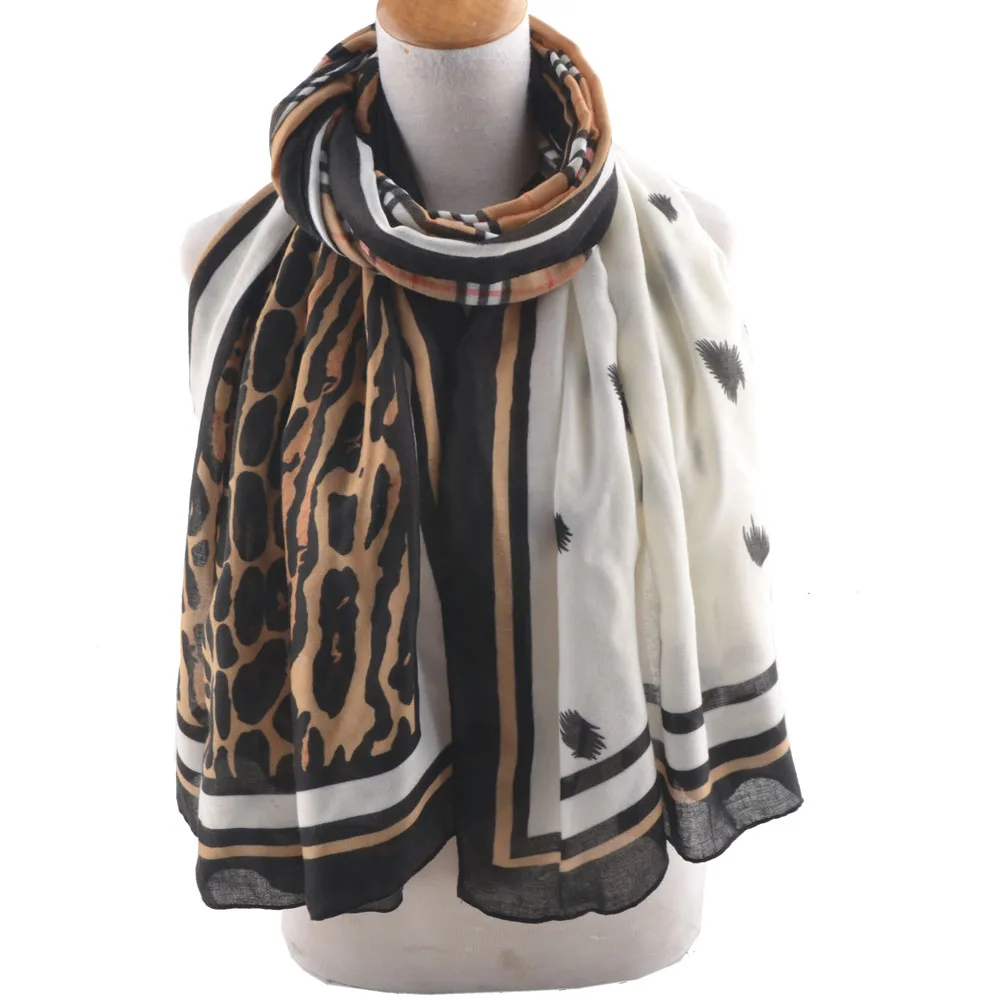 Трендовый зимний модный Леопардовый шарф, мусульманский хиджаб с животным принтом, универсальный Женский мягкий большой шарф для волос, теплые шарфы из пашмины
