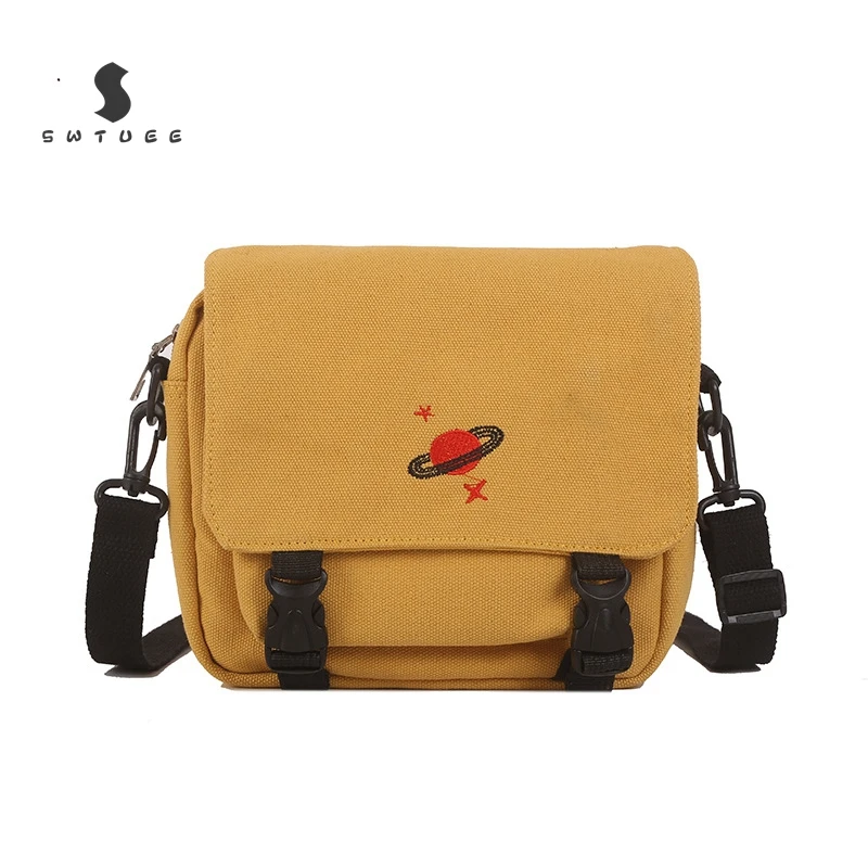 Bags For Women Fashion Messenger Brand New Creative Cartoon Embroidery Planet Canvas Shoulder Universe Handbags | Багаж и сумки