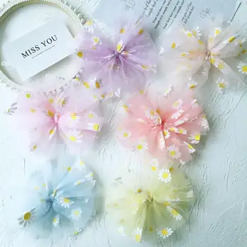 

10*13cm 6pcs/lot Small daisy bowknot for DIY Handmade Children Hair Accessories and baby sock decoration