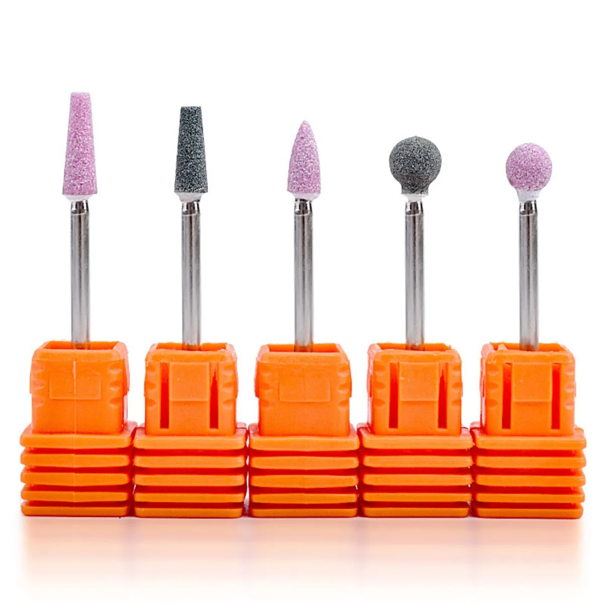 5pcs set 5 шт., электрическая дрель для ногтей, УФ-гель, пилочка для удаления ногтей, кварцевые сверла для ногтей, круглые конусы, резак, Шлифовальная головка для маникюра, инструменты - Цвет: 5pcs set