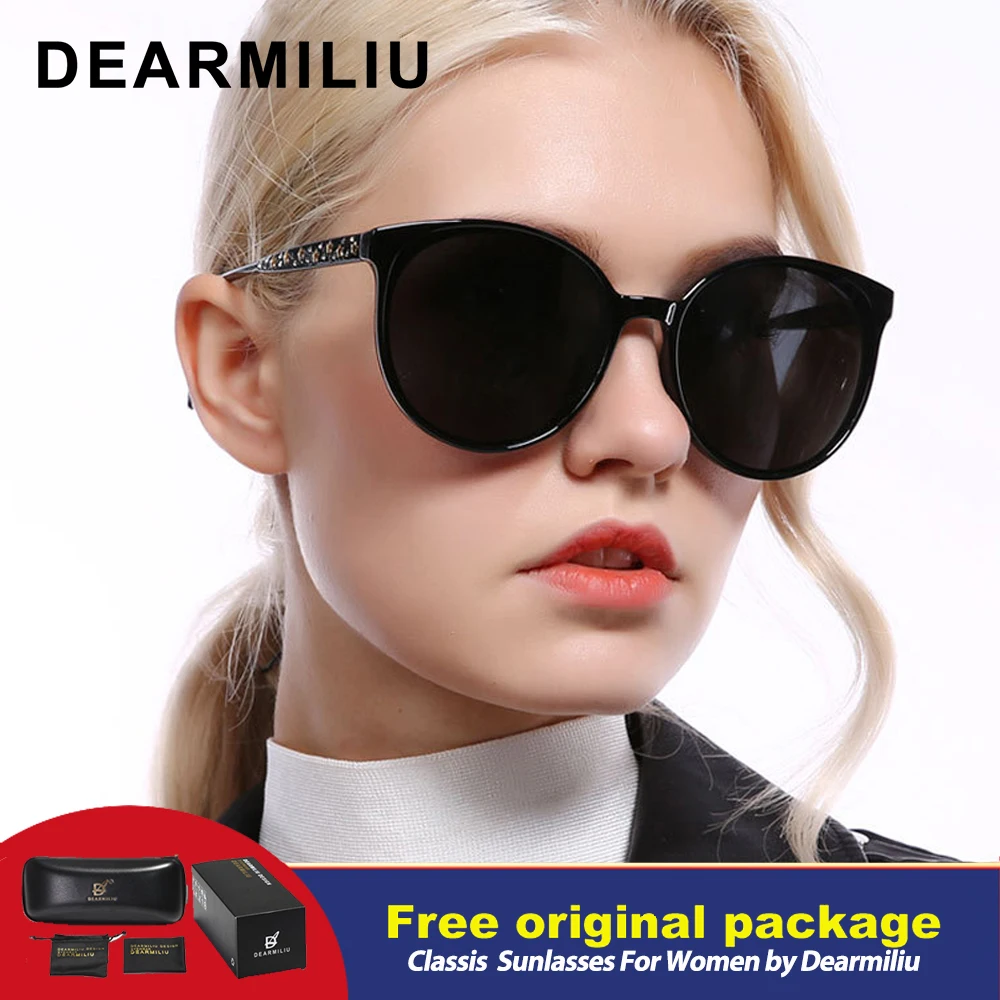 Женские солнцезащитные очки кошачий глаз DEARMILIU поляризационные в винтажном